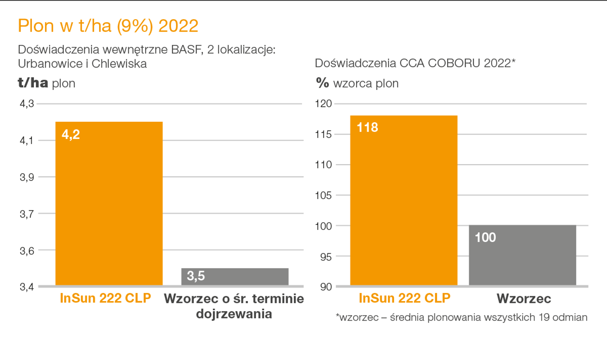 słonecznik insun 222 clp plonowanie